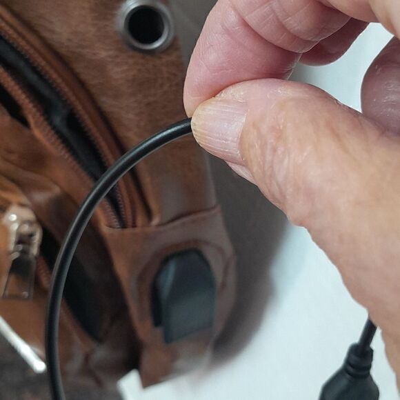 Unisex Mini Backpack/Fanny Pack/Chest Bag with hole for "whatever"and USB Charge - Picture 2 of 7